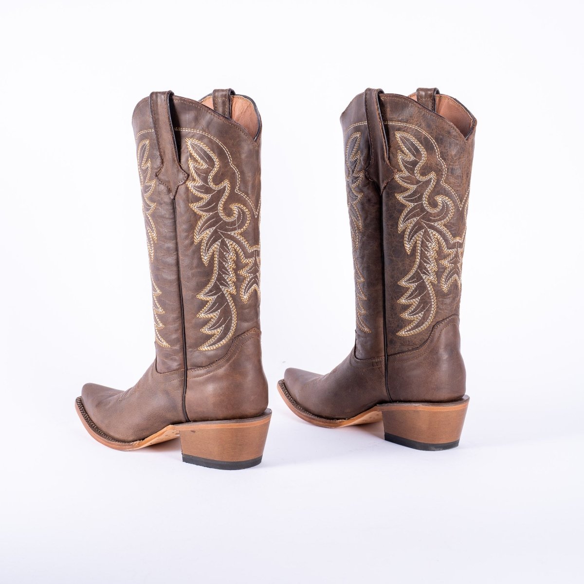 TANNER MARK WOMEN’S Classic Brown Calf Cowgirl Boots Snip toe - Rancho Sementalvariable